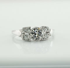Platinum Diamond Ring Old Cut Engagement