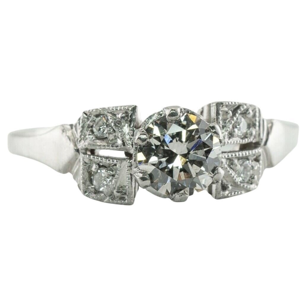 Platinum Diamond Ring Old Cut Engagement