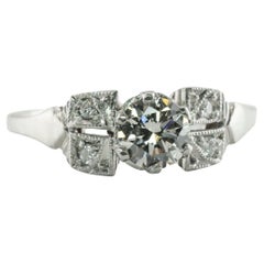 Platinum Diamond Ring Old Cut Engagement