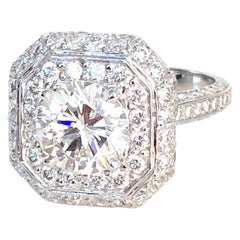 Platinum Diamond Ring, Round 1.75 FVVS2-GIA