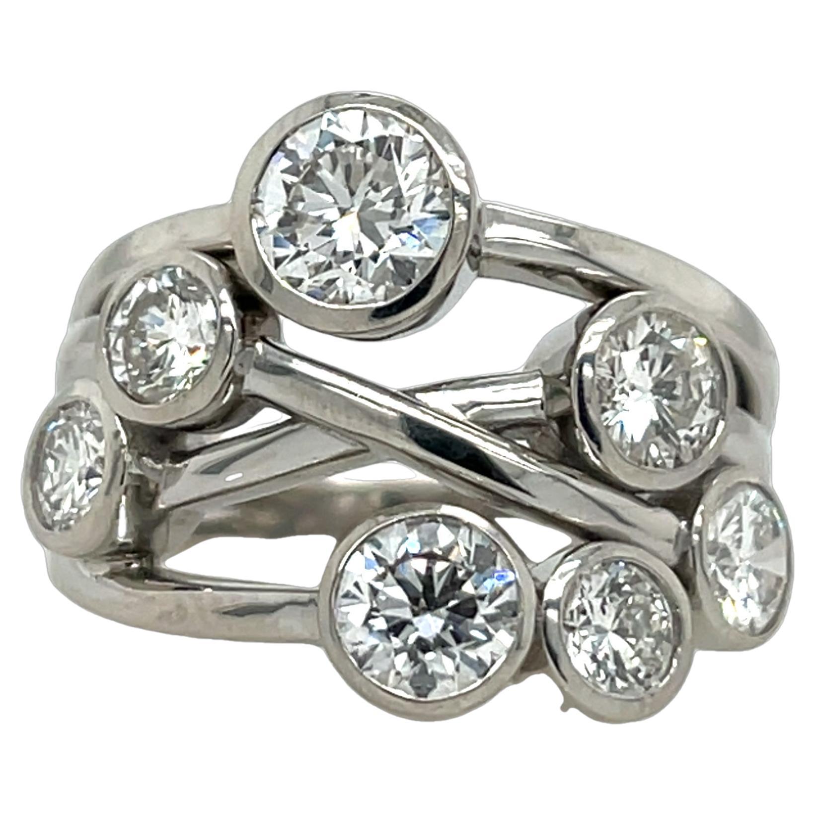 Platinum Diamond Ring, Set With 2.20ct Round Brilliant Natural Diamond