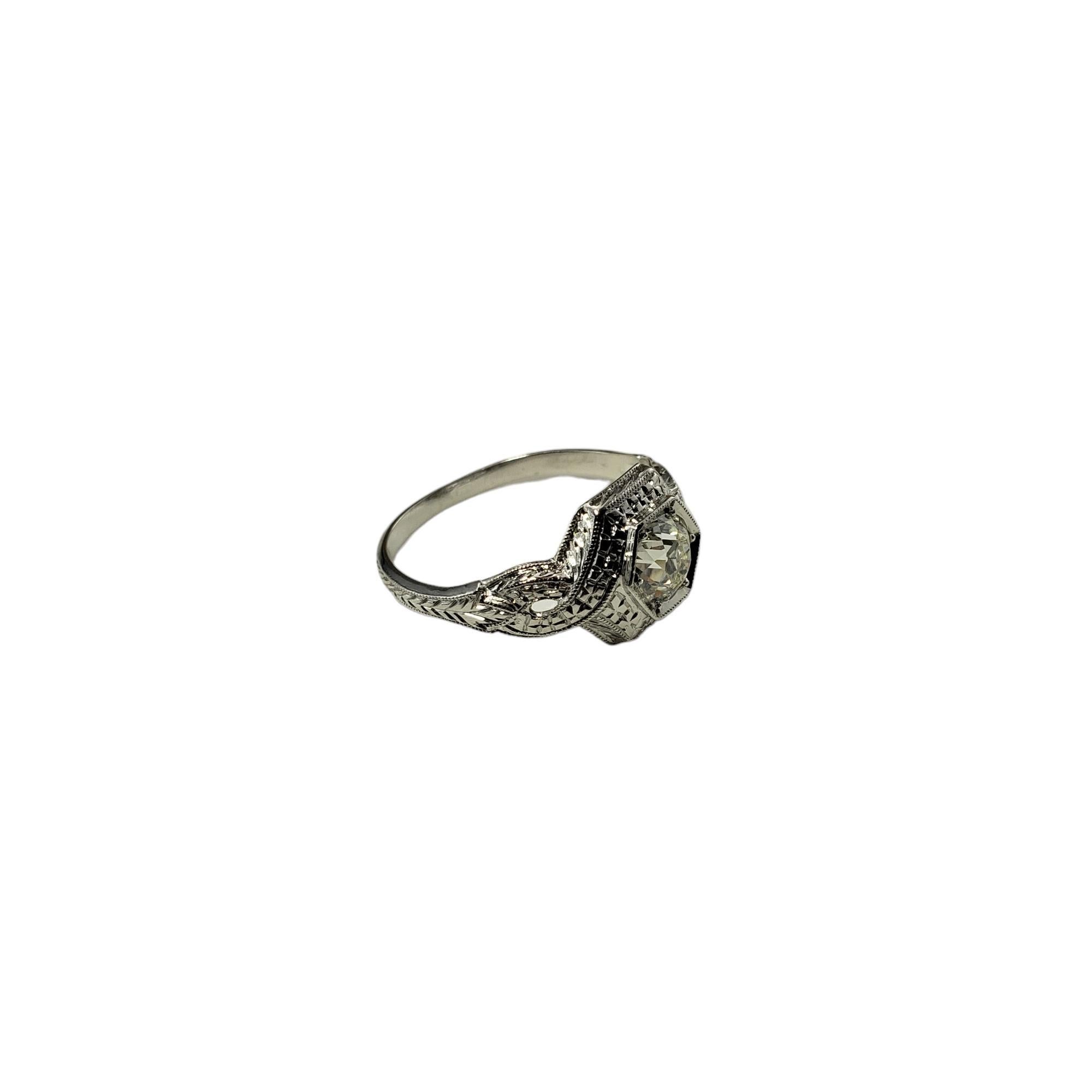 Old European Cut Platinum Diamond Ring Size 7 #15908 For Sale