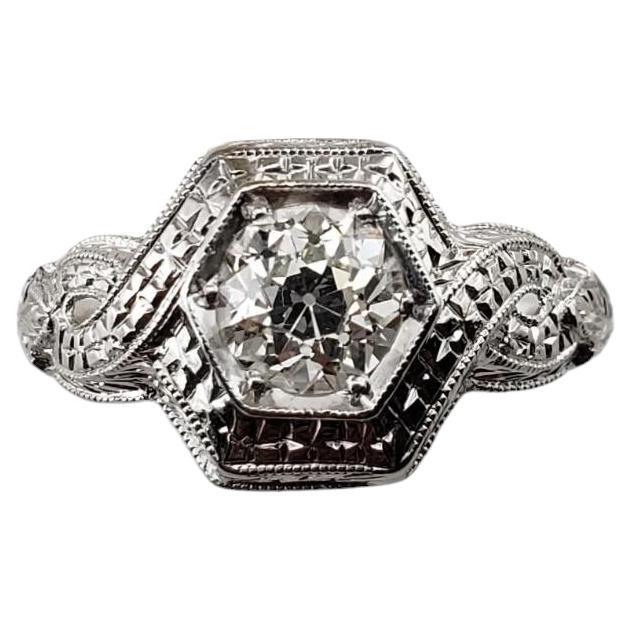 Platinum Diamond Ring Size 7 #15908 For Sale