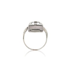 Platinum Diamond Ring with Compartment Opens size 6.75