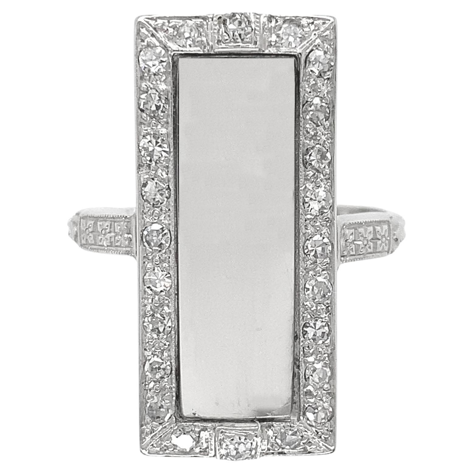 Anillo de diamantes en platino con compartimento Abre talla 6.75