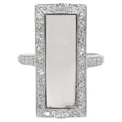 Platinum Diamond Ring with Compartment Opens size 6.75