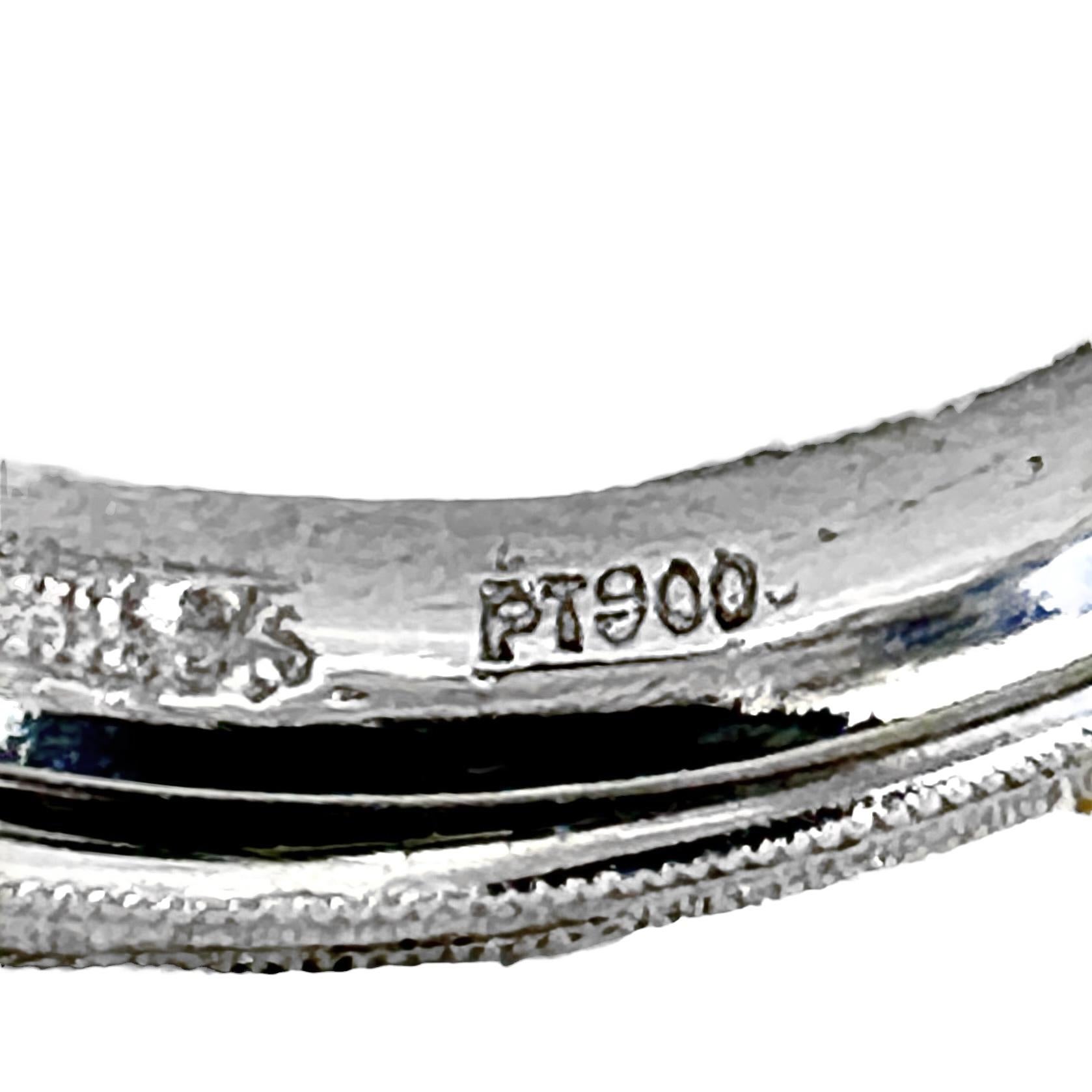 Platinum & Diamond Ring with Cornflower Blue 9.03ct Ceylon Sapphire No Heat For Sale 2