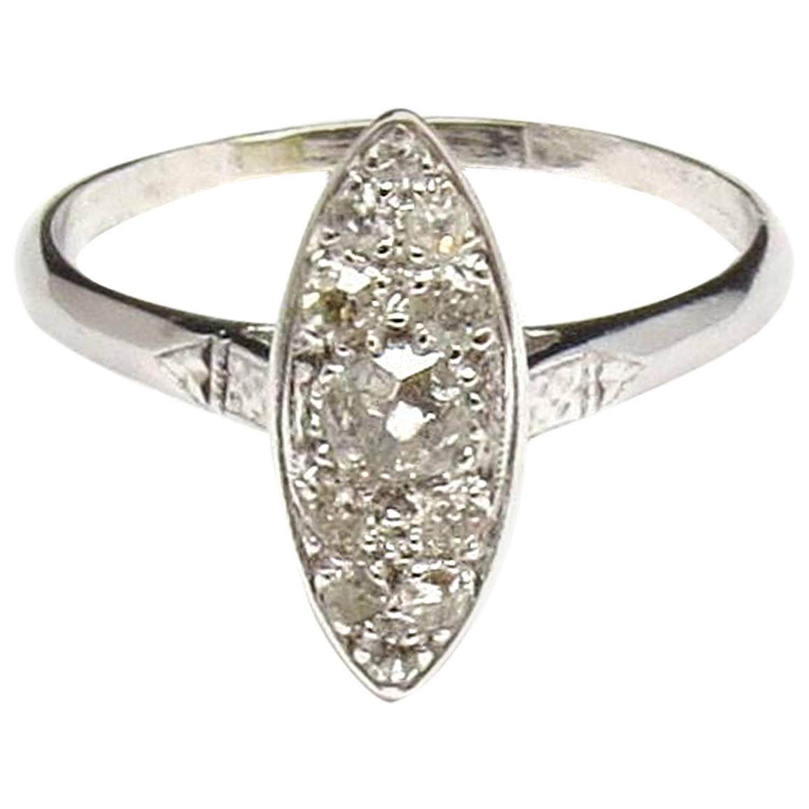 Platinum Diamond Ring with Old Miner Diamonds