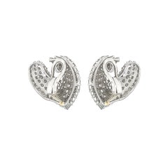 Platinum Diamond Rounded V Earrings
