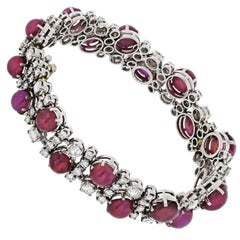 Platinum, Diamond, Ruby 8.50 Carat Bracelet