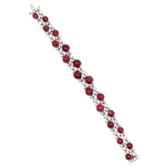 Platinum Diamond Ruby Bracelet