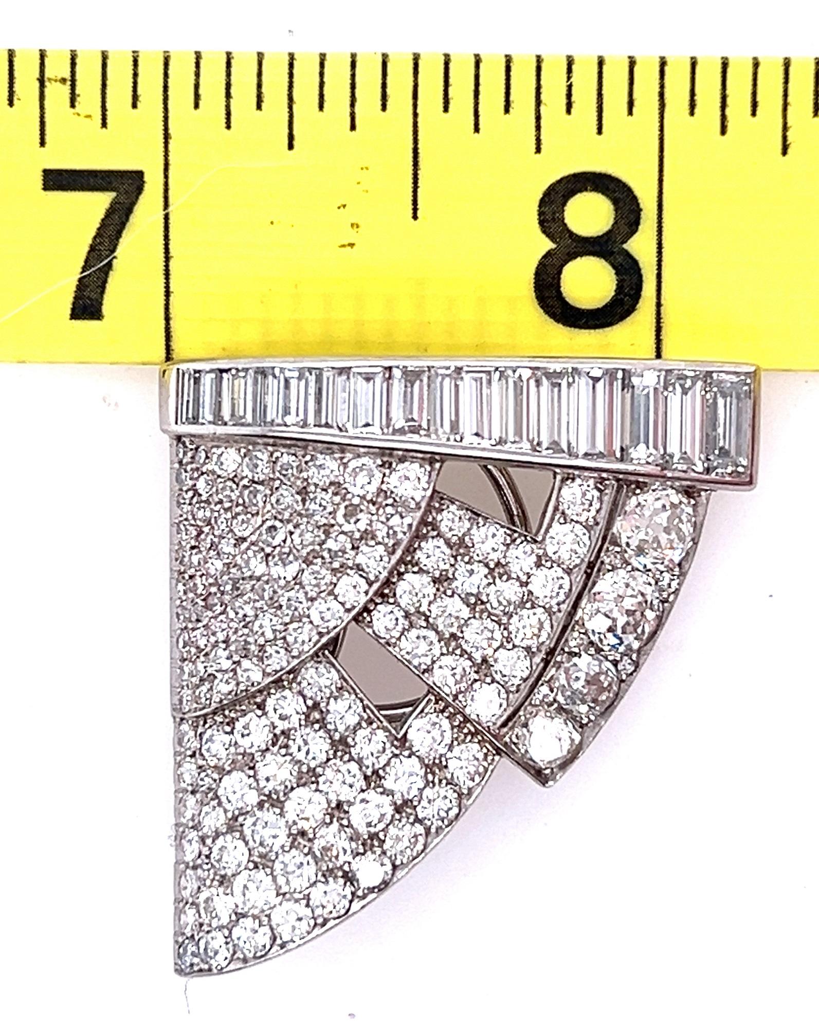 Platin Diamant & Saphir 1950er Jahre Convert. Anhänger Kleid Clips Ohrringe Brosche im Angebot 13