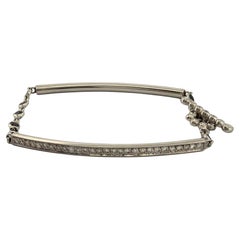 Platinum Diamond & Sapphire Bar Bracelet 1.40CTW Natural Diamonds 7 Inch Toggle