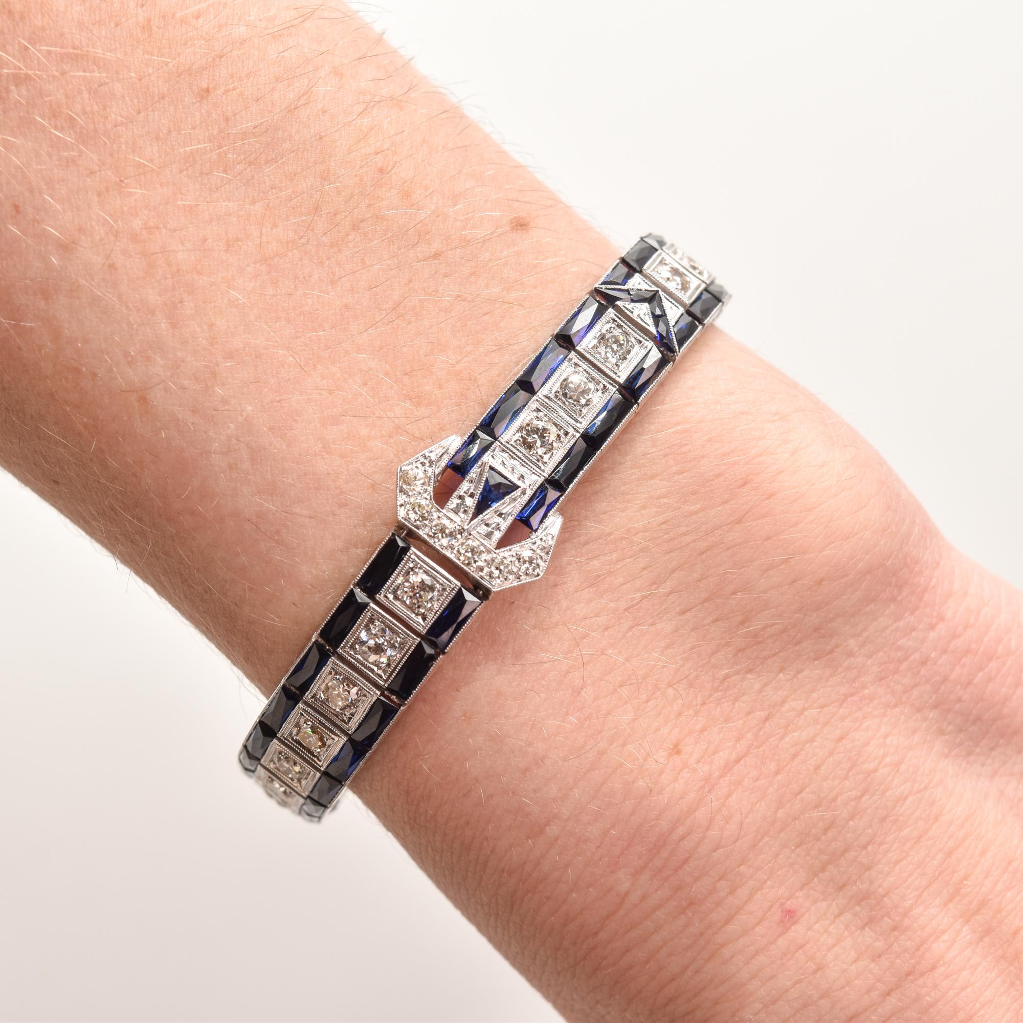 platinum sapphire bracelet