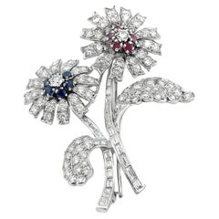 Platinum Diamond, Sapphire
Ruby Brooch in Flower Setting Platinum Diamond, Sapphire
Ruby Brooch in Flower Setting