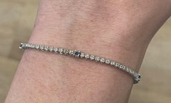 Platinum Diamond & Sapphire Tennis Bracelet 1.25ctw 6.7g