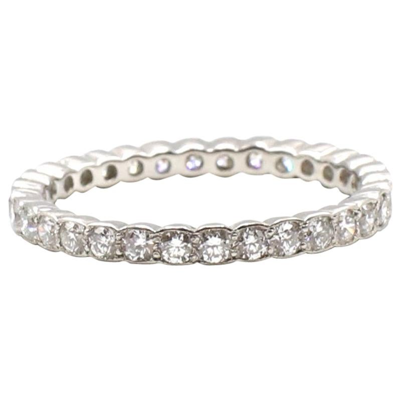 Platinum Diamond Scalloped Eternity Wedding Band Ring .40 Carat