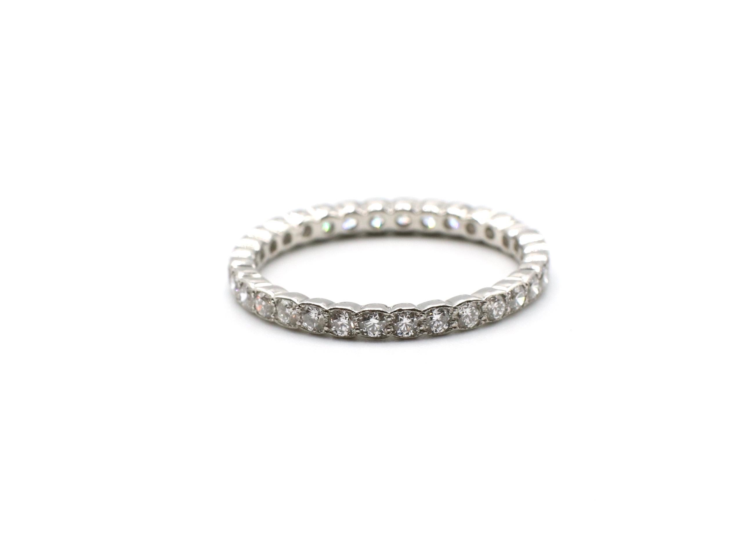 Women's Platinum Diamond Scalloped Eternity Wedding Band Ring .40 Carat