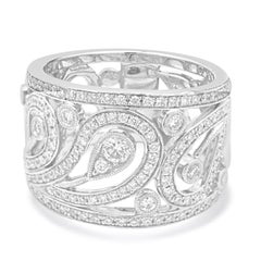 Platinum Diamond Scroll Band