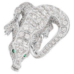 Platinum Diamond Set Alligator Ring 5.75ct