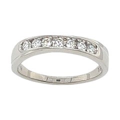 Bague d'éternité/de mariage en platine sertie de 7 diamants