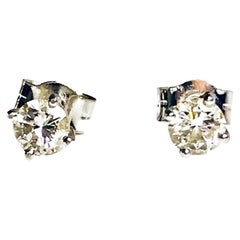 Platinum Diamond Solitaire Earrings