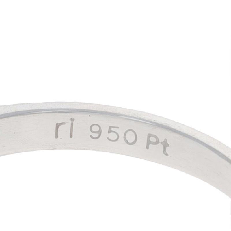 Women's Platinum Diamond Solitaire Engagement Ring - 950 Rectangular Princess 1.08ct GIA For Sale