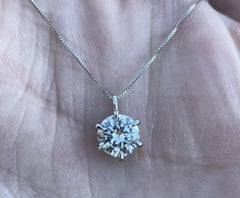 Platinum & Diamond Solitaire Pendant Necklace 1.00ctw K SI2