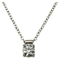 Vintage Platinum Diamond Solitaire Pendant Necklace