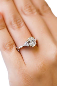 Platinum 2.5 TCW Diamond Solitaire Ring Engagement Ring Designed by Tacori
