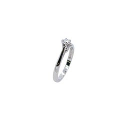 Platinum Diamond Solitaire Ring Set with Round Brilliant Cut Diamond