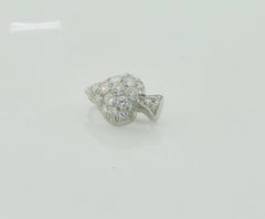 Platinum Diamond "Spade" Pin Circa 1940's .85 Carats