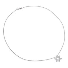 Platinum Diamond Star of David Pendant Necklace
