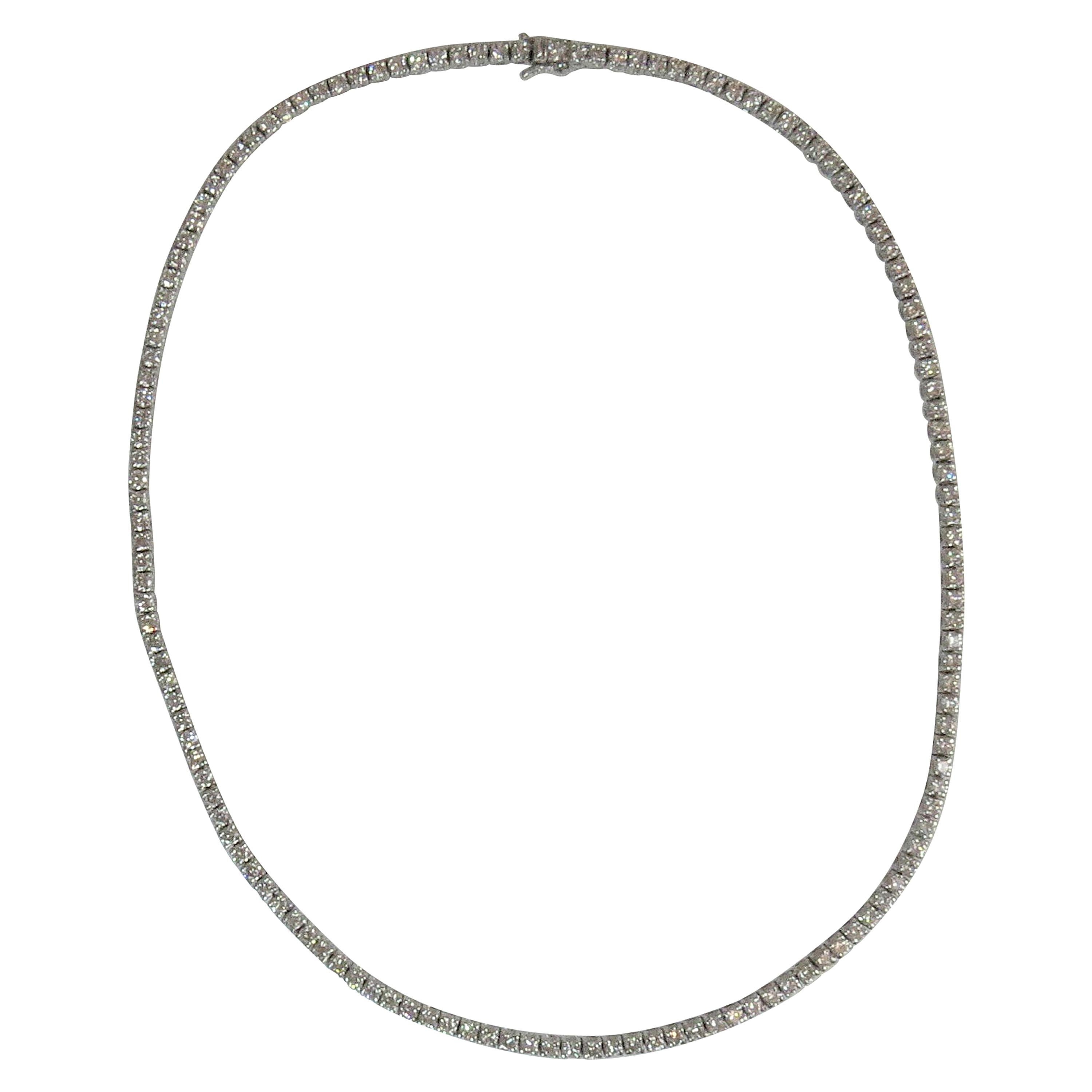 Platinum Diamond Straight Row Diamond Necklace