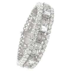 Platinum Diamond Straightline Bracelet 20.80 Carats