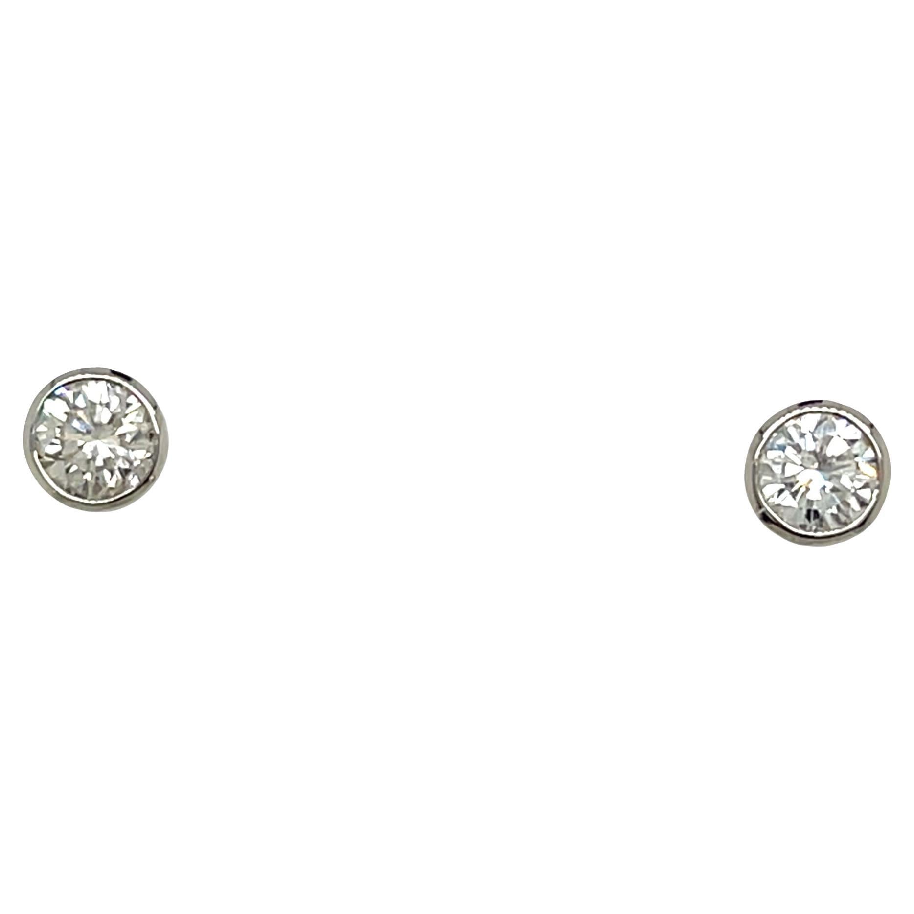 Orecchini di platino con diamante, 0,50ct in vendita