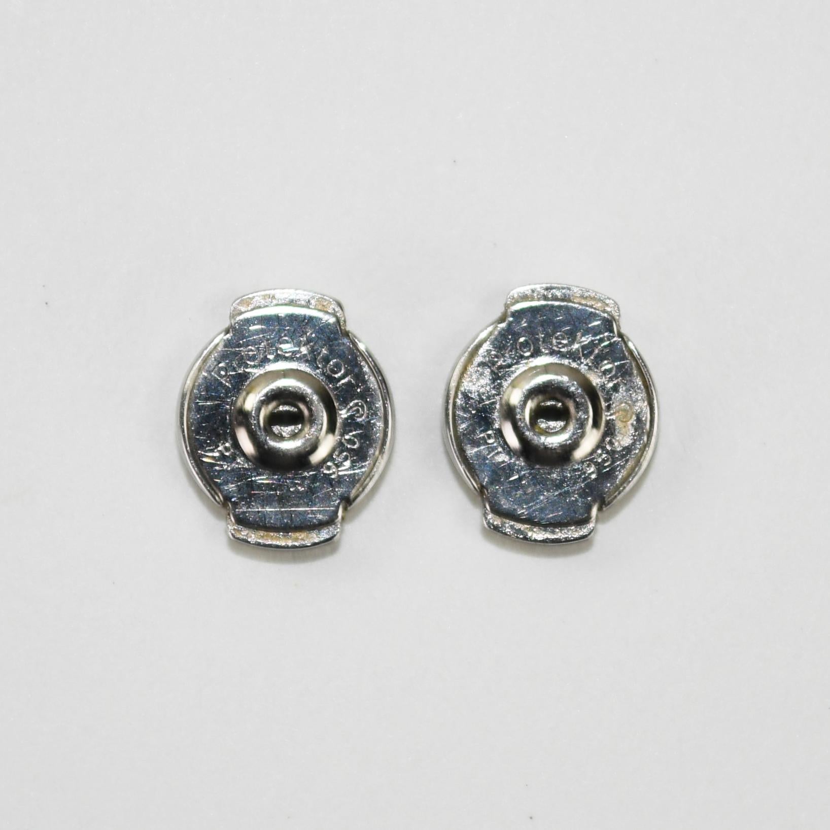 Boucles d'oreilles en platine avec diamant 1.00ct Excellent état - En vente à Laguna Beach, CA