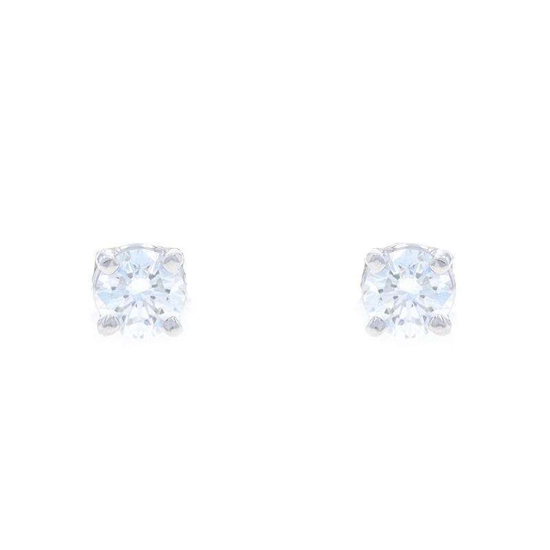 Metal Content: Platinum

Stone Information

Natural Diamonds
Carat(s): .70ctw
Cut: Round Brilliant
Color: G - H
Clarity: VS1 - VS2

Total Carats: .70ctw

Style: Stud
Fastening Type: Butterfly Closures

Measurements

Tall: 7/32