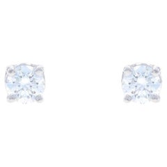 Boucles d'oreilles diamant en platine - brillant rond .70ctw Pierce