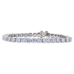 Bracciale tennis in platino con diamanti da 7" - Brillante rotondo da 9,11 ct.
