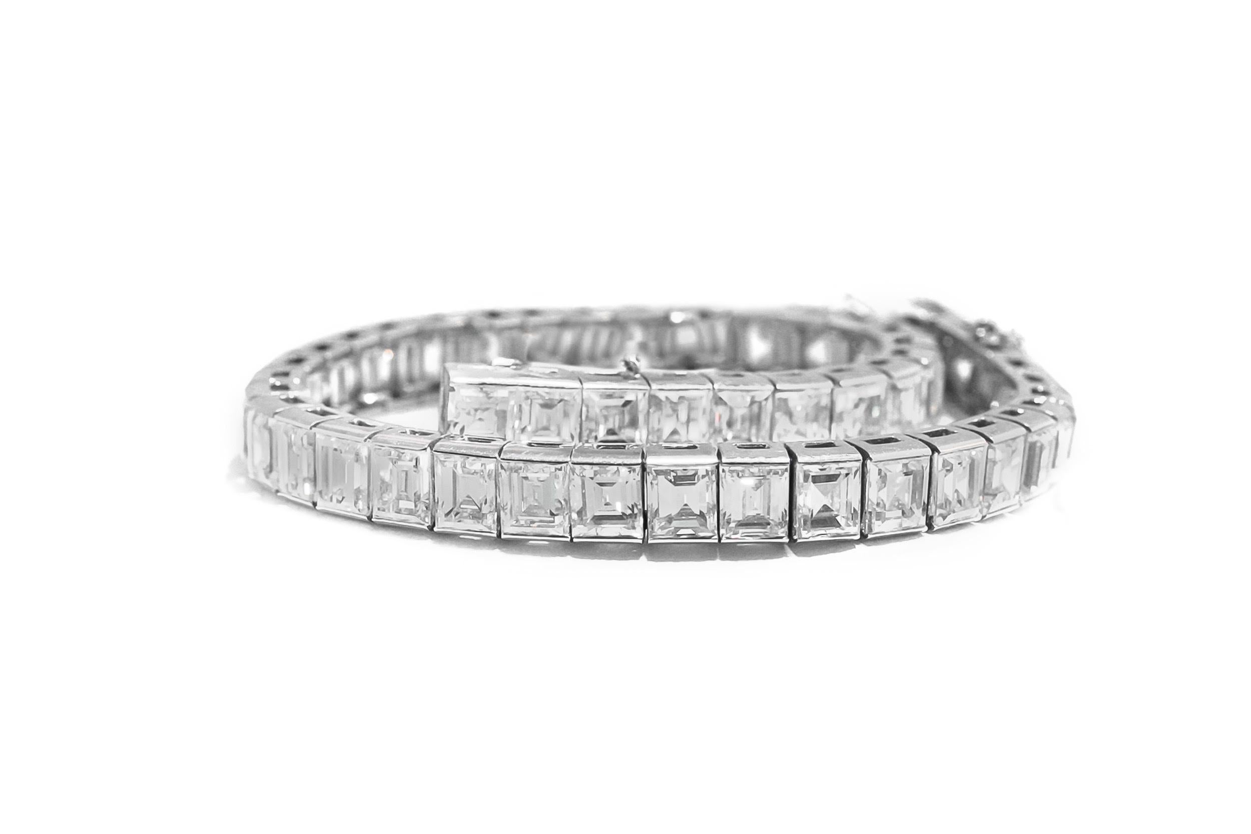 Modern Platinum Diamond Tennis Bracelet