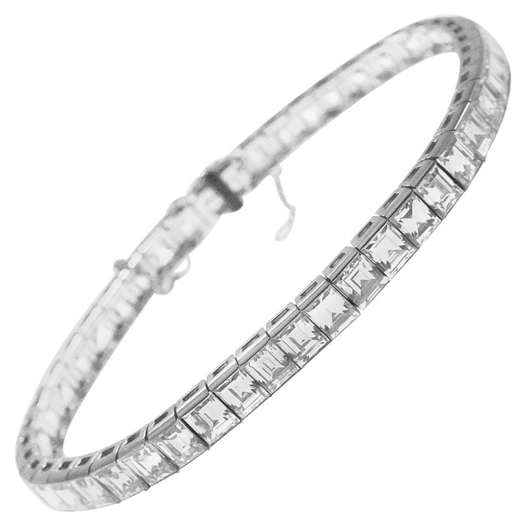 Platinum Diamond Tennis Bracelet at 1stDibs