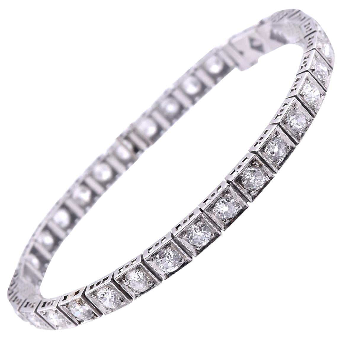 TIFFANY and CO 3CT Diamond Platinum Tennis Bracelet at 1stdibs