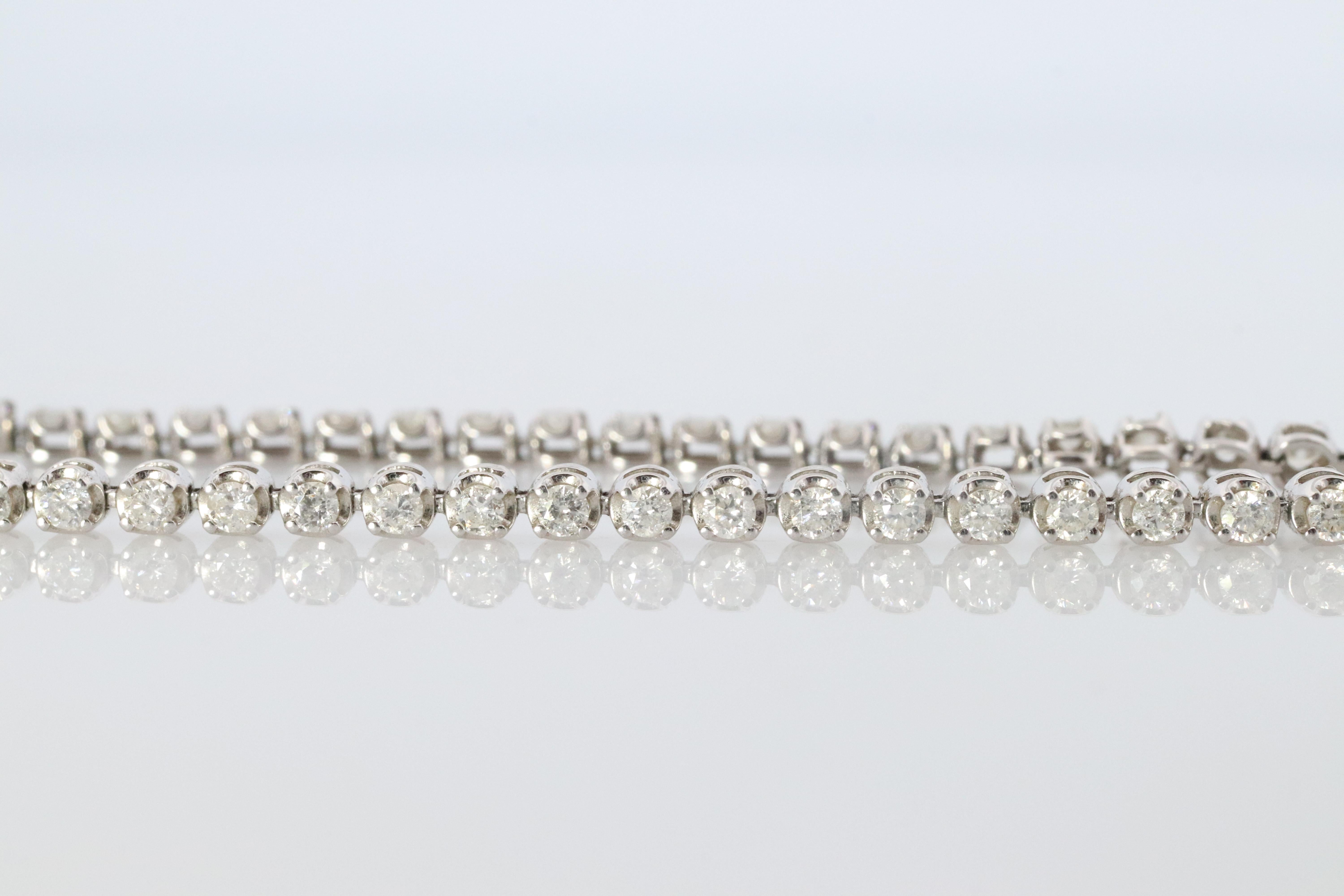 Platin-Diamant-Tennisarmband. PT850 rundes Diamant-Tennisarmband. 1CTW (Moderne) im Angebot