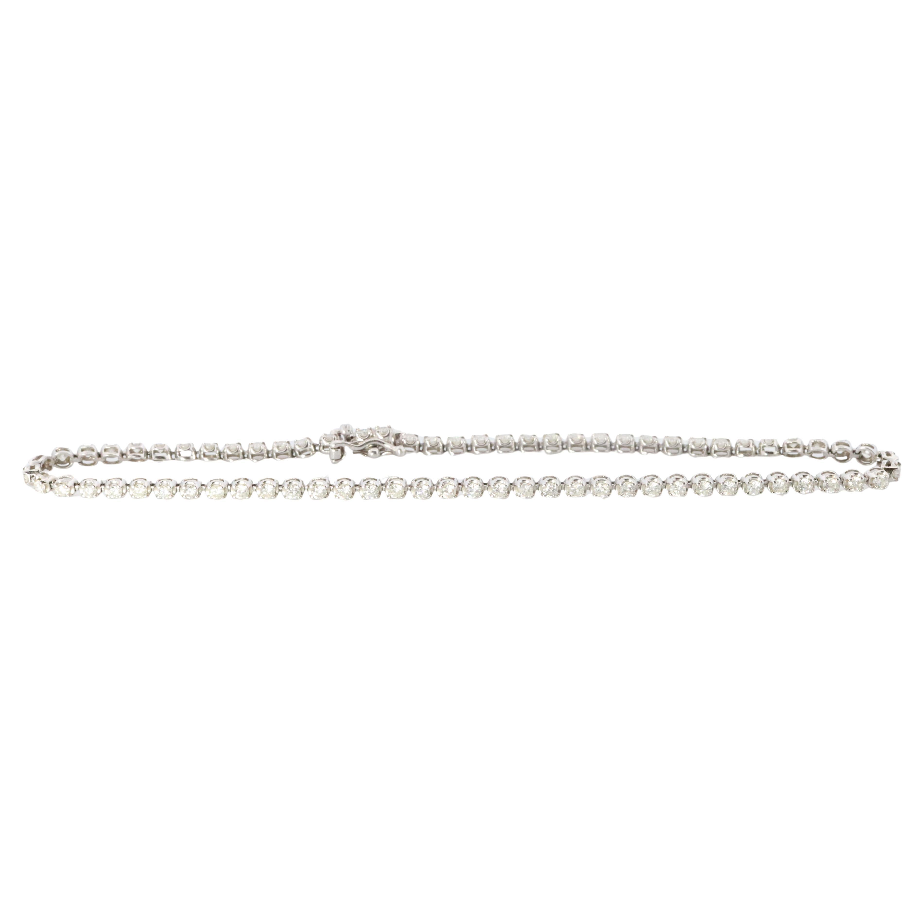 Platinum Diamond Tennis Bracelet. PT850 round diamond Tennis bracelet. 1CTW