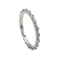 Platinum Diamond Thin Bezel Set Bead Diamond Eternity Band Ring