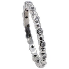 Platinum Diamond Thin Eternity Band Stackable Ring