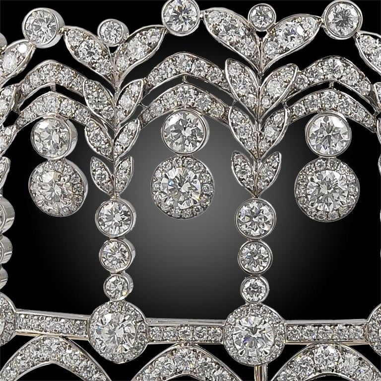 Brilliant Cut Diamond Platinum Tiara  For Sale