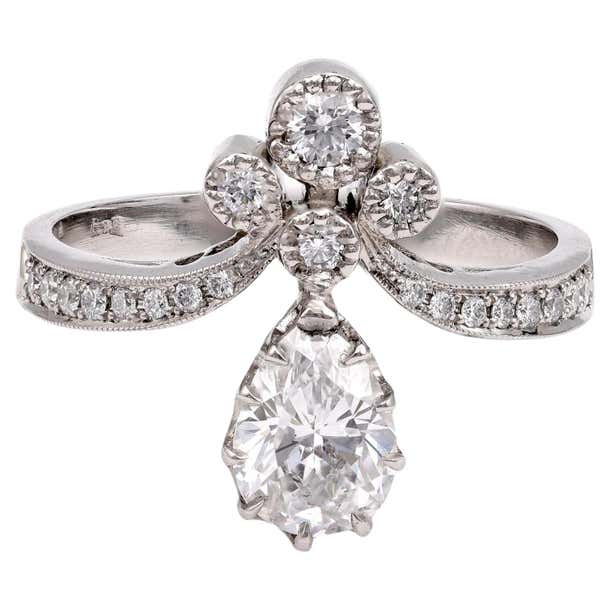Tiara Setting Ring Platinum Diamond Tiara Ring For Sale at 1stDibs