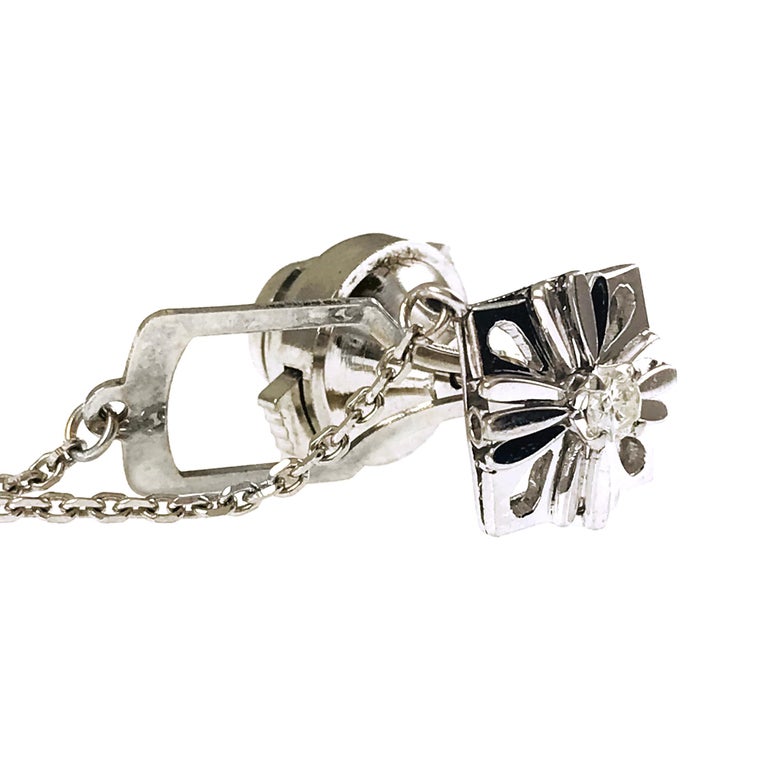 Platinum Diamond Tie Tack, Chain For Sale at 1stDibs tie tack with chain